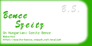 bence szeitz business card